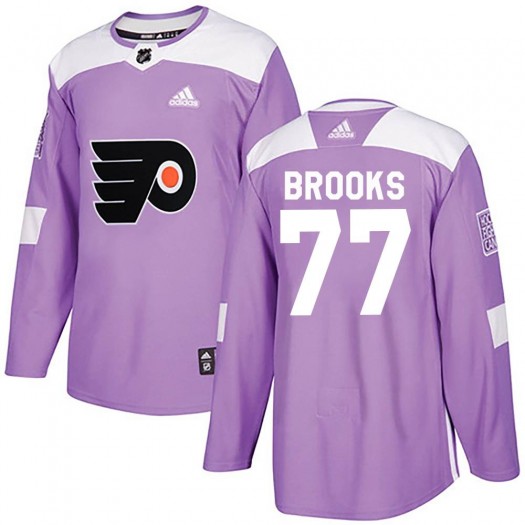 Adam Brooks Philadelphia Flyers Men's Adidas Authentic Purple Fights Cancer Practice Jersey