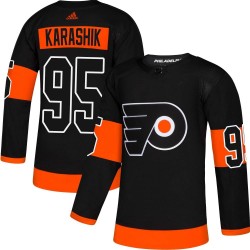 Adam Karashik Philadelphia Flyers Men's Adidas Authentic Black Alternate Jersey