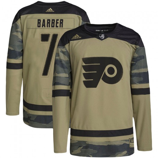 Bill Barber Philadelphia Flyers Youth Adidas Authentic Camo Military Appreciation Practice Jersey