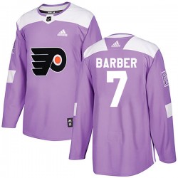 Bill Barber Philadelphia Flyers Youth Adidas Authentic Purple Fights Cancer Practice Jersey