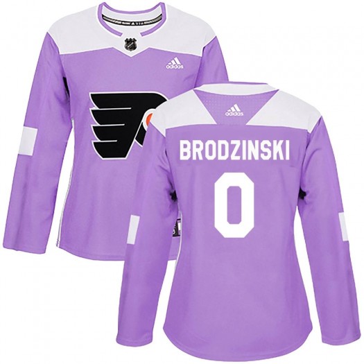 Bryce Brodzinski Philadelphia Flyers Women's Adidas Authentic Purple Fights Cancer Practice Jersey