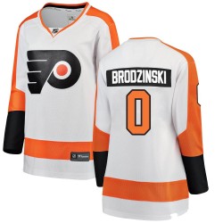 Bryce Brodzinski Philadelphia Flyers Women's Fanatics Branded White Breakaway Away Jersey