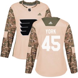 Cam York Philadelphia Flyers Women's Adidas Authentic Camo Veterans Day Practice Jersey