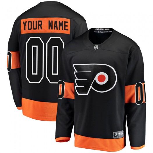 Custom Philadelphia Flyers Men's Fanatics Branded Black Breakaway Alternate Jersey