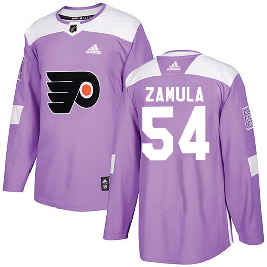 Egor Zamula Philadelphia Flyers Men's Adidas Authentic Purple Fights Cancer Practice Jersey