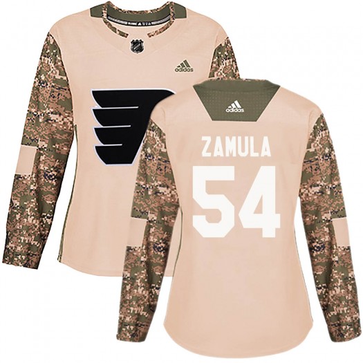 Egor Zamula Philadelphia Flyers Women's Adidas Authentic Camo Veterans Day Practice Jersey