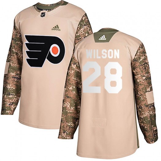 Garrett Wilson Philadelphia Flyers Men's Adidas Authentic Camo Veterans Day Practice Jersey