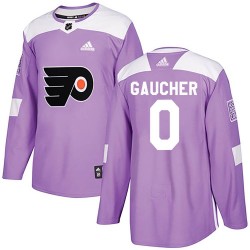 Jacob Gaucher Philadelphia Flyers Men's Adidas Authentic Purple Fights Cancer Practice Jersey