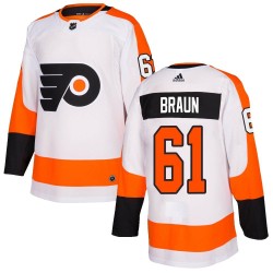 Justin Braun Philadelphia Flyers Men's Adidas Authentic White Jersey