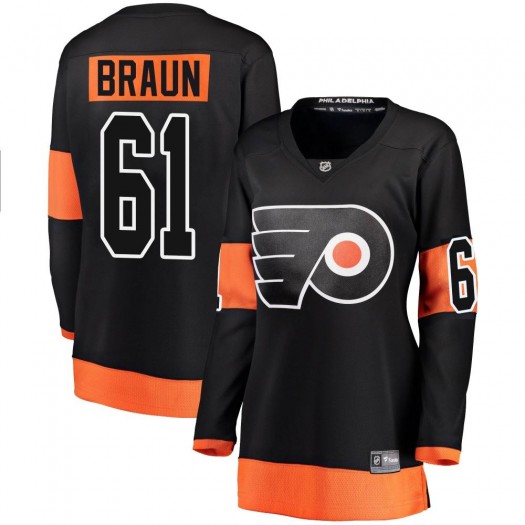 Justin Braun Philadelphia Flyers Women's Fanatics Branded Black Breakaway Alternate Jersey