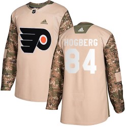 Linus Hogberg Philadelphia Flyers Youth Adidas Authentic Camo Veterans Day Practice Jersey