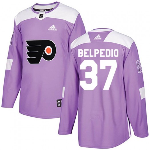 Louie Belpedio Philadelphia Flyers Men's Adidas Authentic Purple Fights Cancer Practice Jersey