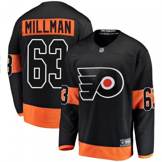 Mason Millman Philadelphia Flyers Youth Fanatics Branded Black Breakaway Alternate Jersey