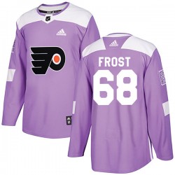Morgan Frost Philadelphia Flyers Men's Adidas Authentic Purple Fights Cancer Practice Jersey