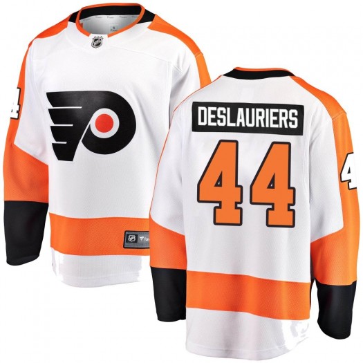 Nicolas Deslauriers Philadelphia Flyers Youth Fanatics Branded White Breakaway Away Jersey