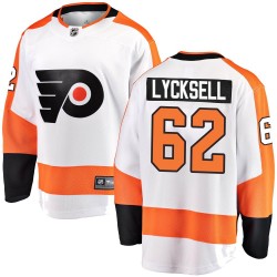 Olle Lycksell Philadelphia Flyers Youth Fanatics Branded White Breakaway Away Jersey
