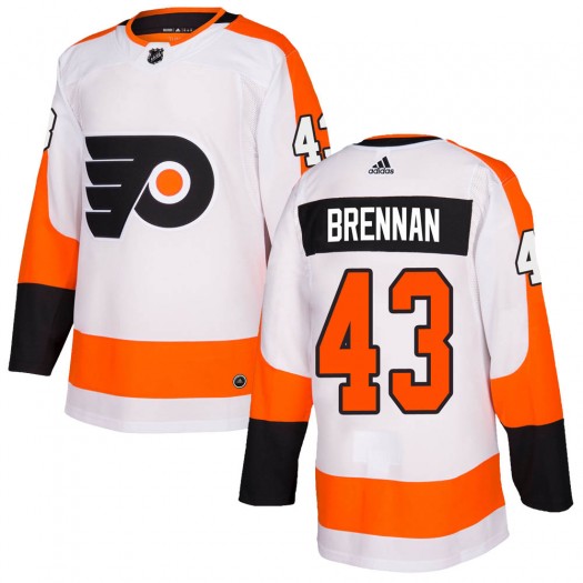 T.J. Brennan Philadelphia Flyers Men's Adidas Authentic White Jersey