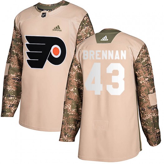 T.J. Brennan Philadelphia Flyers Youth Adidas Authentic Camo Veterans Day Practice Jersey
