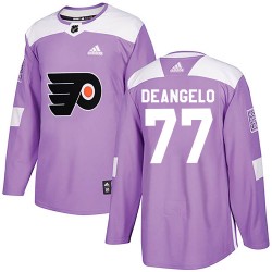 Tony DeAngelo Philadelphia Flyers Youth Adidas Authentic Purple Fights Cancer Practice Jersey