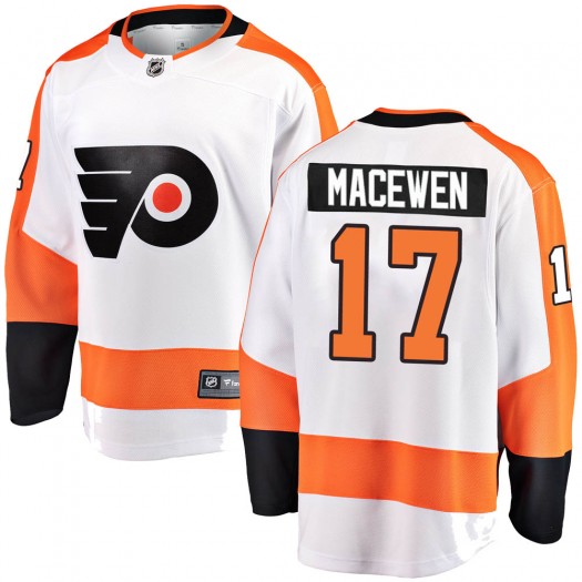 Zack MacEwen Philadelphia Flyers Men's Fanatics Branded White Breakaway Away Jersey